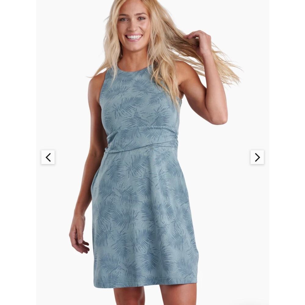 KUHL Skyla Dress Sleeveless Bluegrass Print Women’s Size S Knee Length Pockets